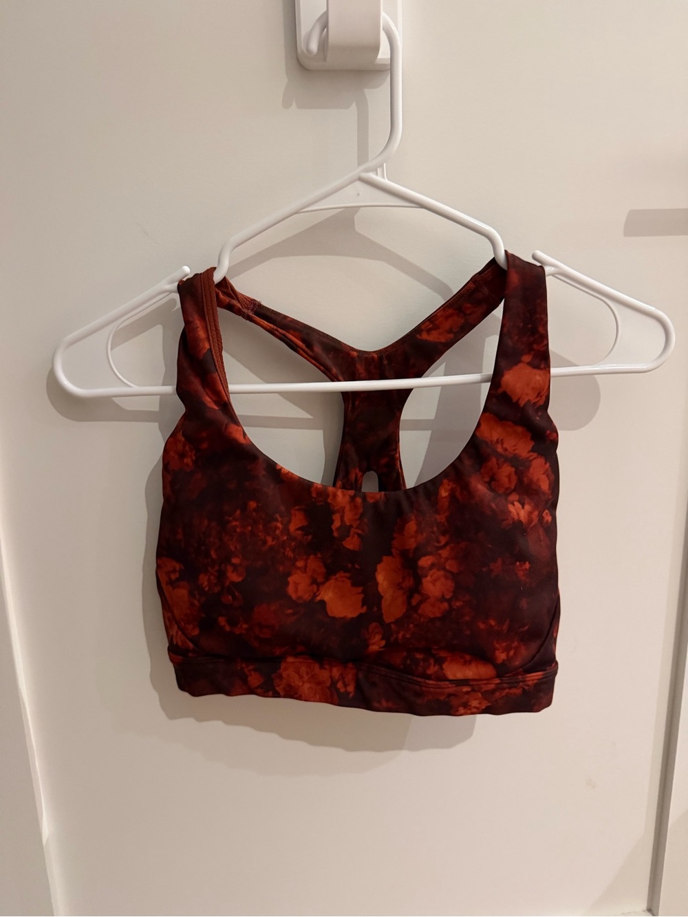 Athleta Rust and Black Red Racerback Sports Bra
